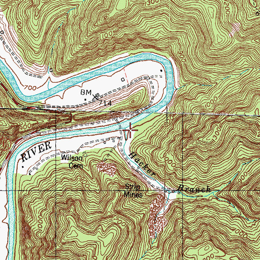 Topographic Map of Hacker Branch, KY
