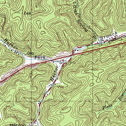 Topographic Map of Hacker Fork, KY