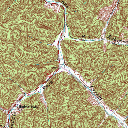 Topographic Map of Haddix Fork, KY