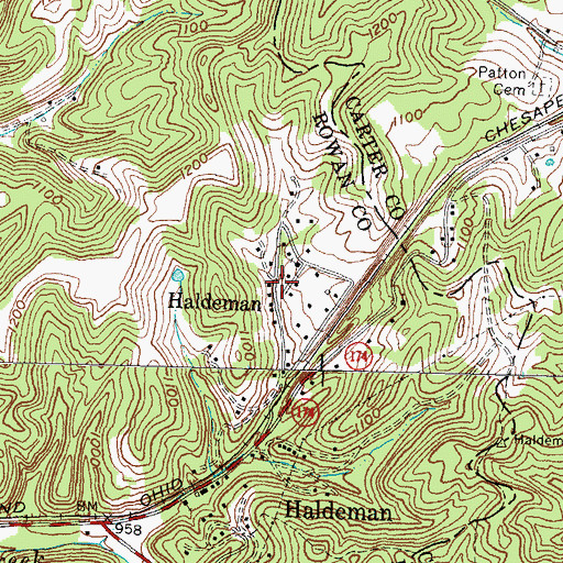 Topographic Map of Haldeman, KY
