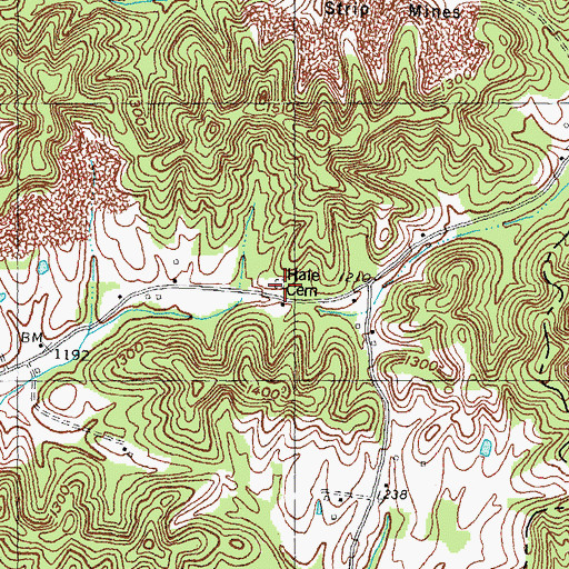 Topographic Map of Hale Cemetery, KY