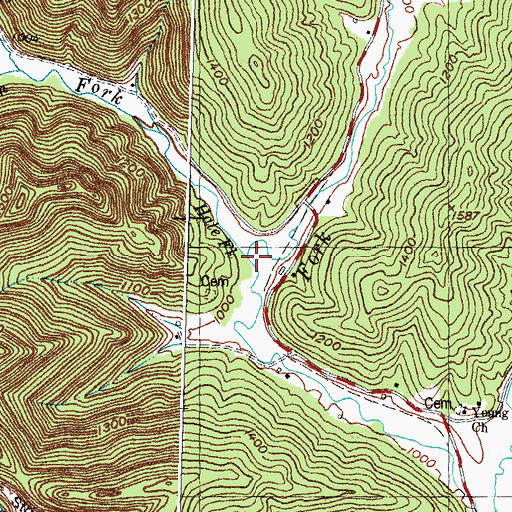 Topographic Map of Hale Fork, KY