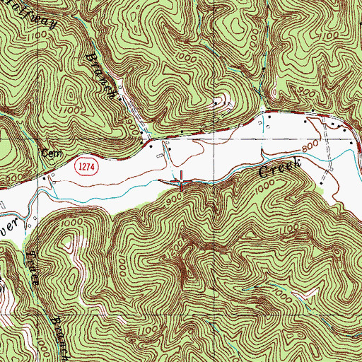 Topographic Map of Halfway Branch, KY