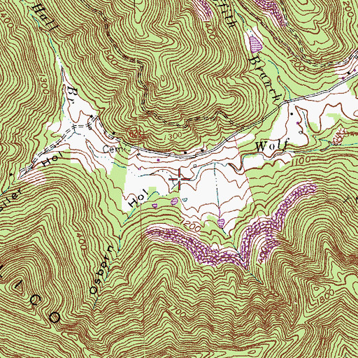 Topographic Map of Hall Branch, KY