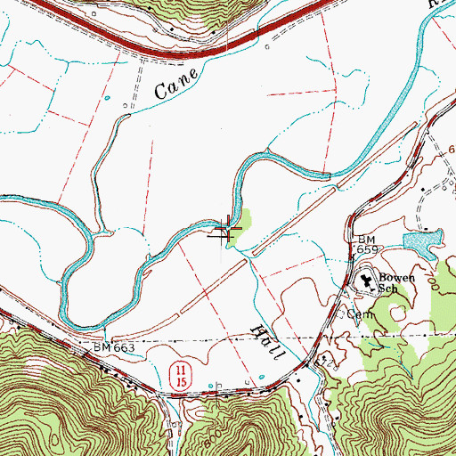 Topographic Map of Hall Branch, KY
