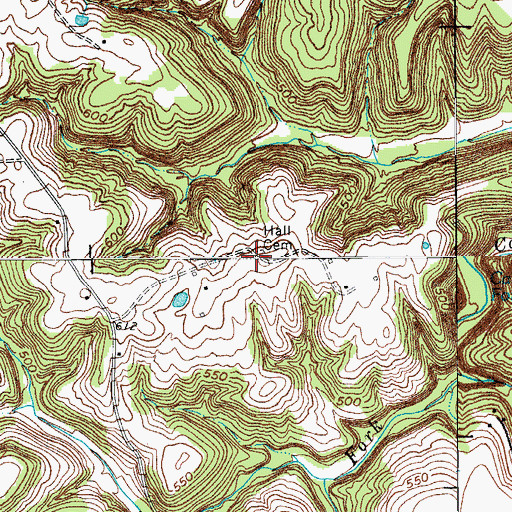 Topographic Map of Hall Cemetery, KY