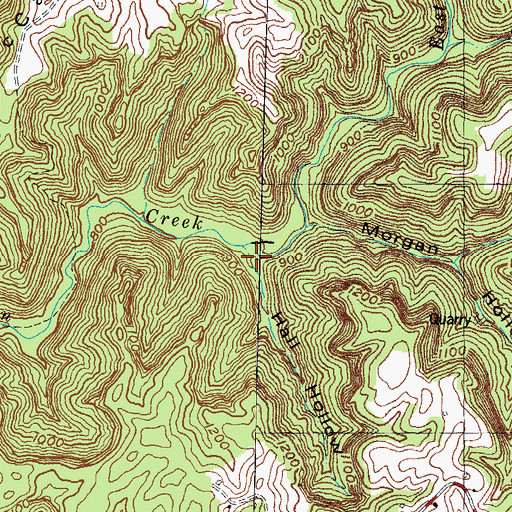 Topographic Map of Hall Hollow, KY