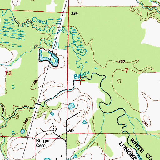 Topographic Map of Little Cypress Creek, AR