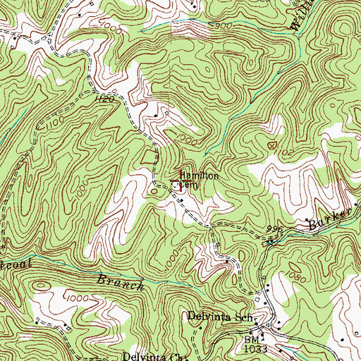 Topographic Map of Hamilton Cemetery, KY