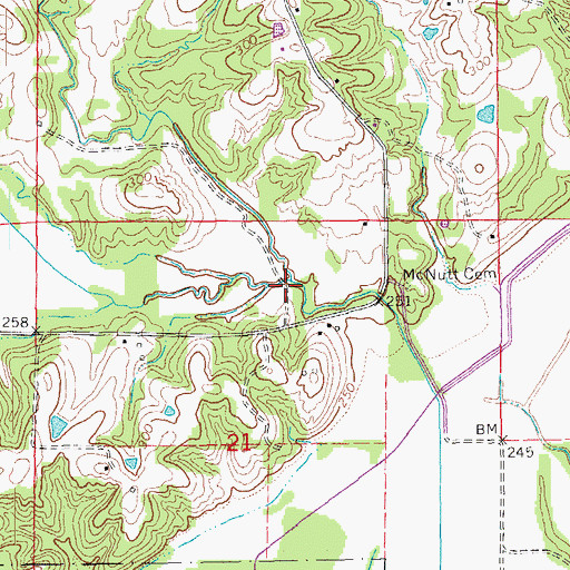 Topographic Map of Little Cypress Creek, AR