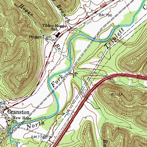 Topographic Map of Haney Branch, KY