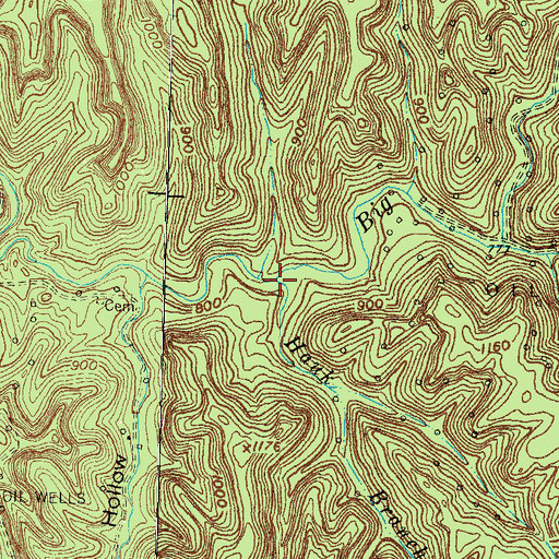 Topographic Map of Hauk Branch, KY