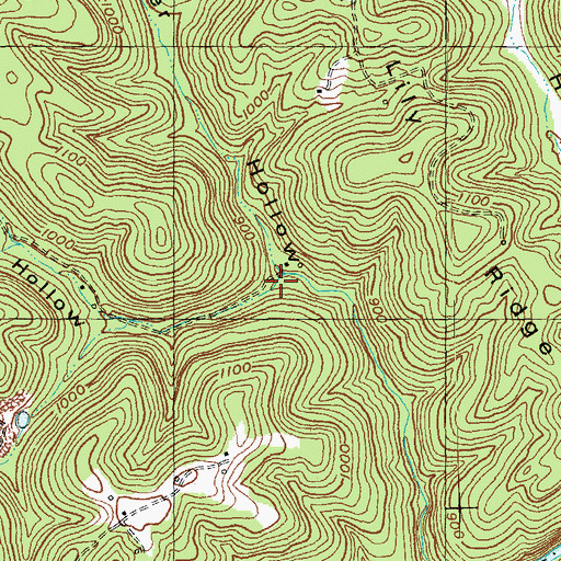 Topographic Map of Happy Hollow, KY