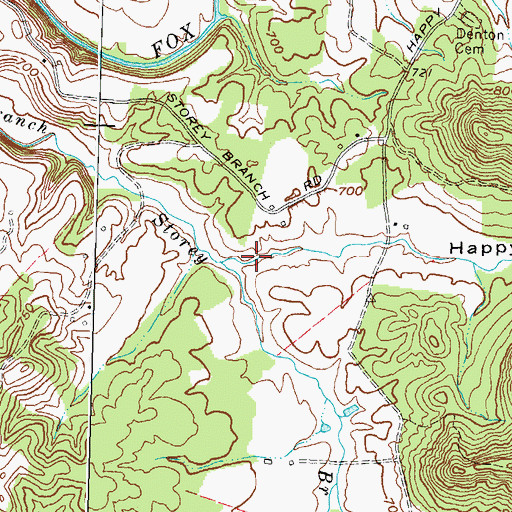 Topographic Map of Happy Hollow, KY