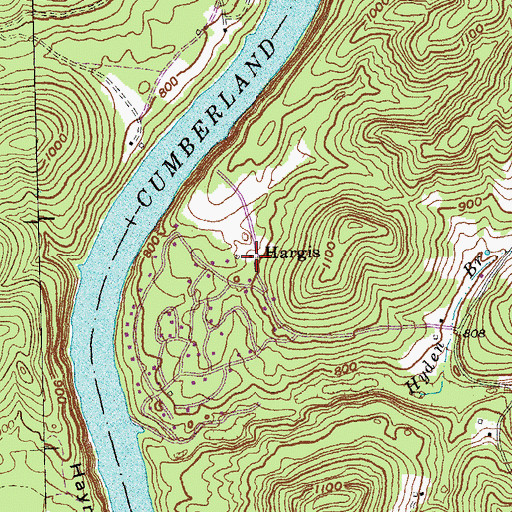 Topographic Map of Hargis, KY