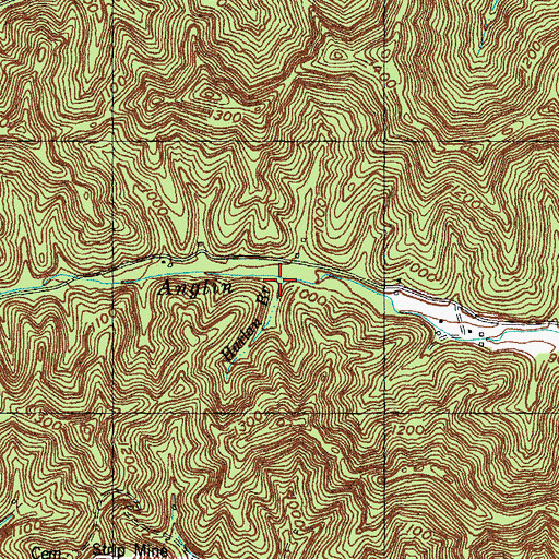 Topographic Map of Harlan Branch, KY
