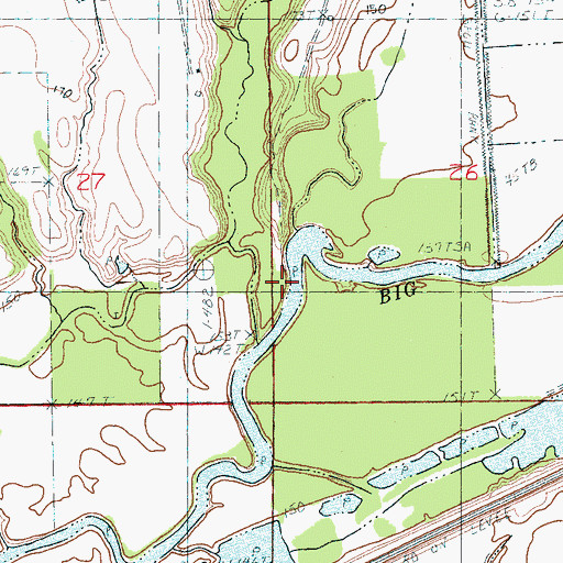 Topographic Map of Little Cypress Creek, AR