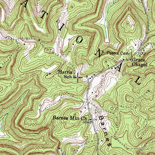 Topographic Map of Harris School, KY