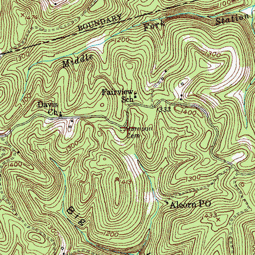Topographic Map of Harrison Cemetery, KY