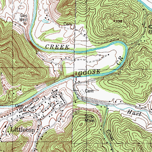 Topographic Map of Hart Branch, KY