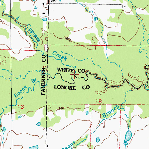 Topographic Map of Little Cypress Creek, AR