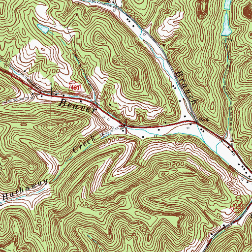 Topographic Map of Hathaway Creek, KY