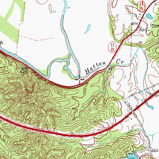 Topographic Map of Hatton Creek, KY