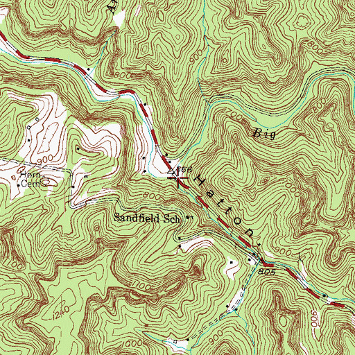 Topographic Map of Hatton Hollow, KY