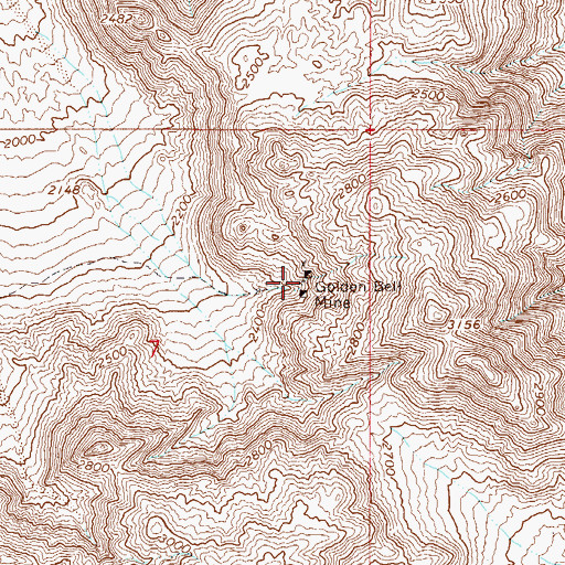 Topographic Map of Golden Bell Mine, AZ