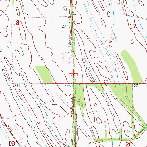 Topographic Map of Little Cypress Ditch, AR