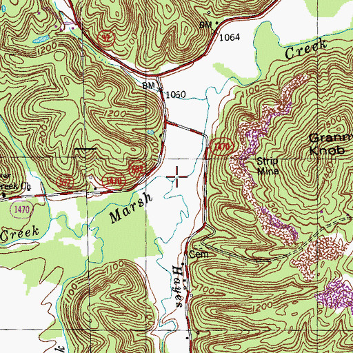 Topographic Map of Hayes Creek, KY