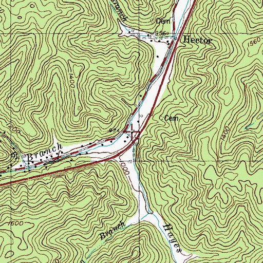 Topographic Map of Hayes Fork, KY