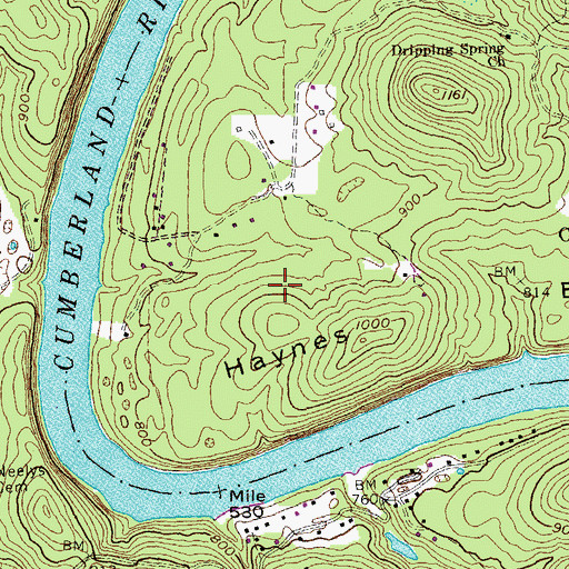 Topographic Map of Haynes Bend, KY