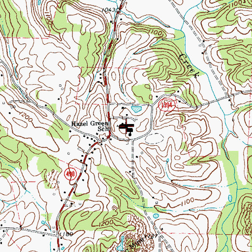 Topographic Map of Hazel Green School, KY
