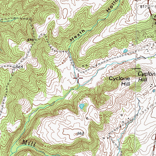 Topographic Map of Heath Hollow, KY