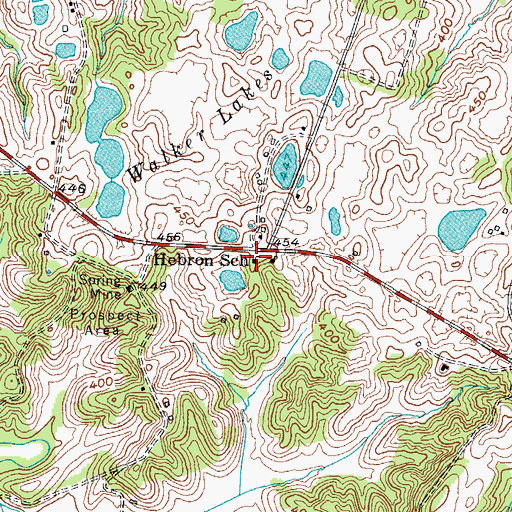 Topographic Map of Hebron School, KY