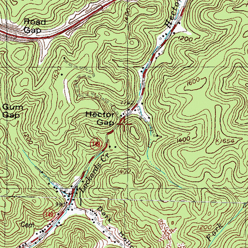 Topographic Map of Hector Gap, KY
