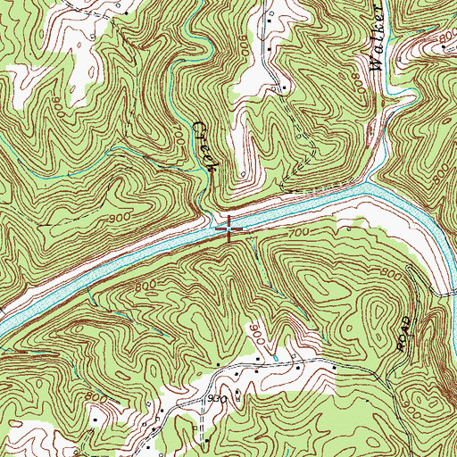 Topographic Map of Hell Creek, KY