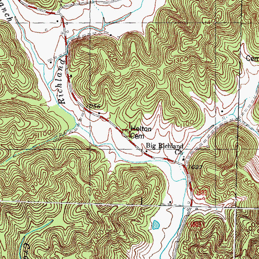 Topographic Map of Helton Cemetery, KY
