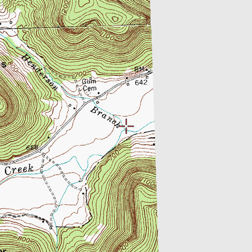 Topographic Map of Henderson Branch, KY