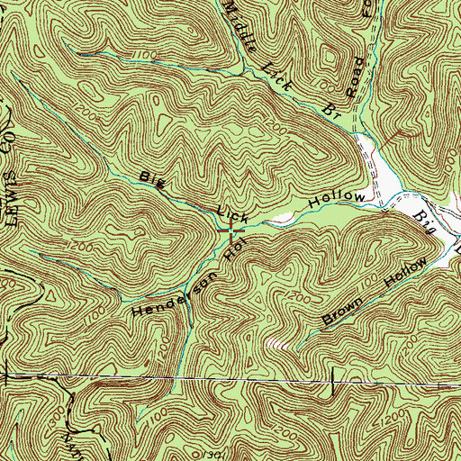 Topographic Map of Henderson Hollow, KY