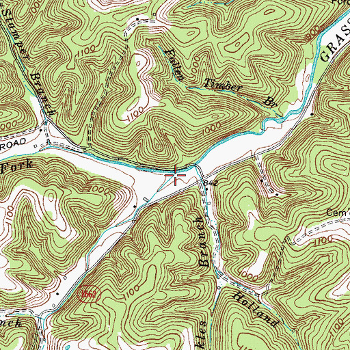 Topographic Map of Henry Fannin Branch, KY