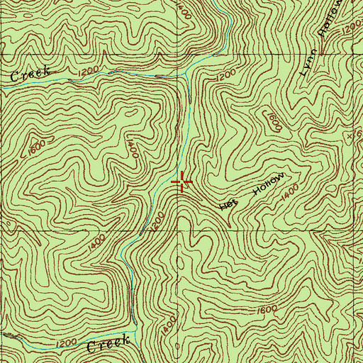 Topographic Map of Het Hollow, KY