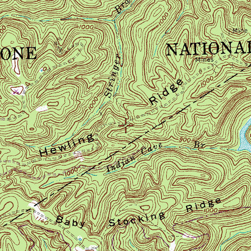 Topographic Map of Hewling Ridge, KY