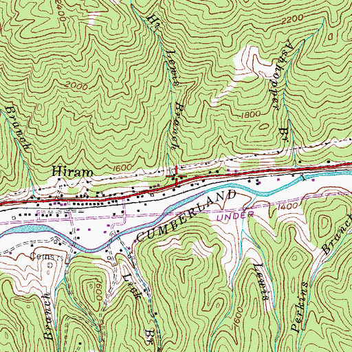 Topographic Map of Hi Lewis Branch, KY