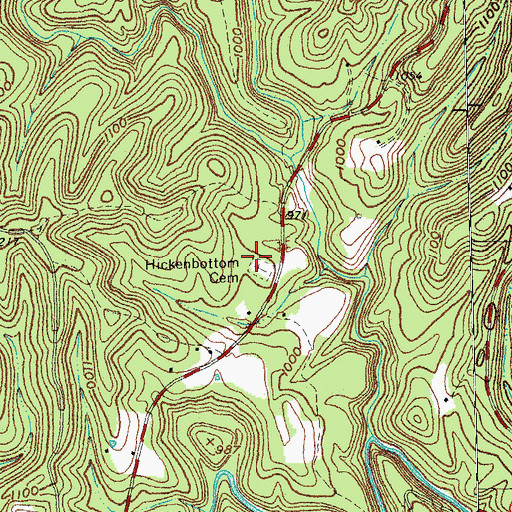 Topographic Map of Hickenbottom Cemetery, KY