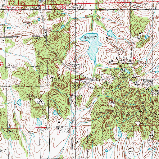Topographic Map of Little Flock Cemetery, AR