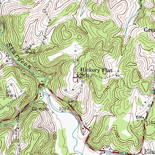 Topographic Map of Hickory Flat School, KY