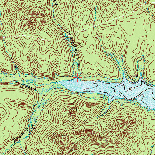 Topographic Map of Hickory Hollow, KY