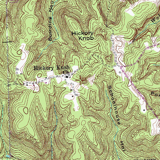 Topographic Map of Hickory Knob Church, KY